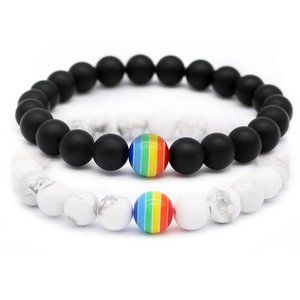 Pride Rainbow Beaded Bracelet Set